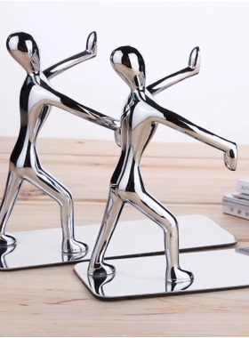 不锈钢人形欧式风功夫金色书夹