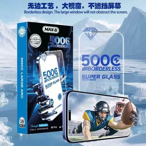 新款500CC听筒防尘适用苹果18Promax钢化膜无黑边iPhone15膜贴膜14手机膜高清12全屏保护全包边弧度无边贴膜 - 图0