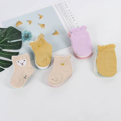 Детские осенние нескользящие летние тонкие носки для новорожденных