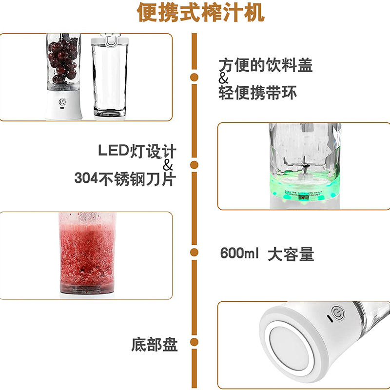 爱果者小型自动搅拌杯子电动便携奶昔摇摇杯健身水杯大容量充电款