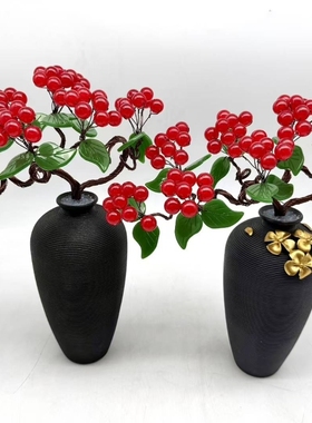 最新款式！红果硕果累累迎客松招财树！花开富贵！招财进宝!