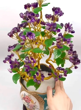 天然紫水晶摇钱树！金枝玉叶、紫气东来！好运连连！