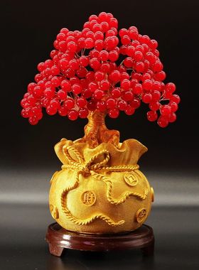 新款红玉果钱袋子发财树！红果硕果累累，鸿运当头！
