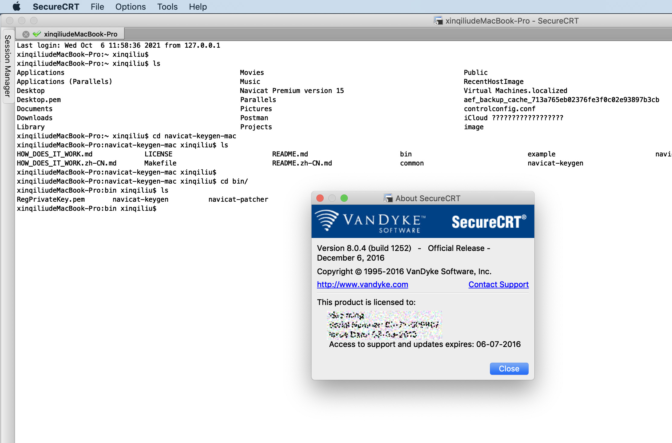 SecureCRT 8.0 License Key License Data Windows Mac OS - 图0