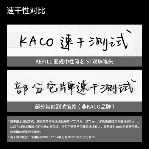 KACO中性笔替芯ST头双珠笔头亚规KEFILL按动式0.5mm顺滑速干笔芯 - 图1