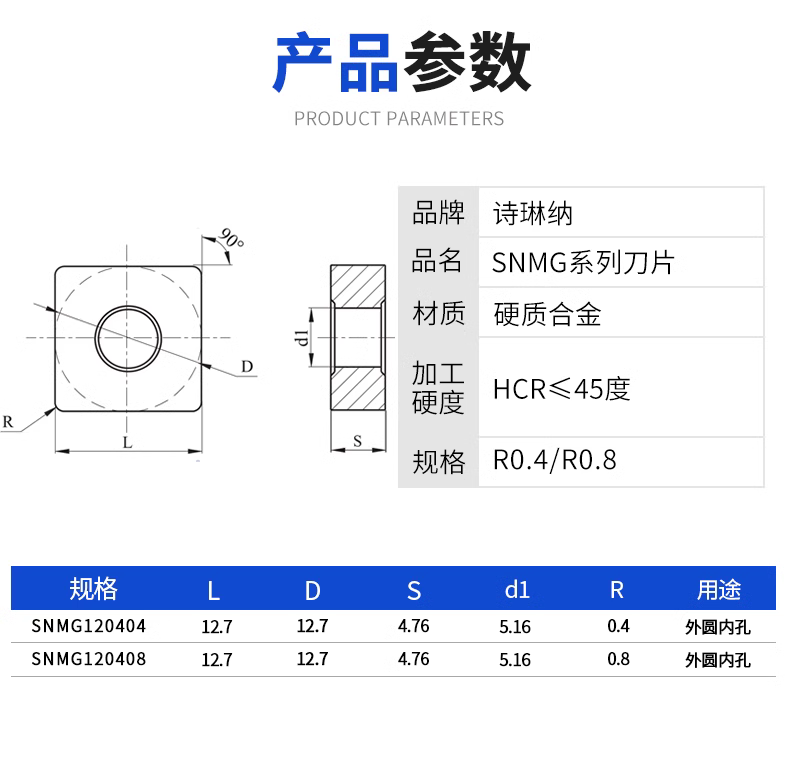 数控刀片四方外圆不锈钢SNMG120404/08-GS SL9030 NC3020开槽刀粒-图0