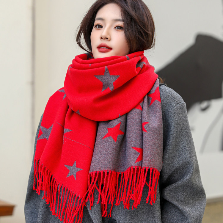 恒源祥100%羊绒围巾女冬季双面双色加厚保暖羊毛披肩两用围脖百搭,淘宝优惠券,粉丝福利购,淘宝优惠卷