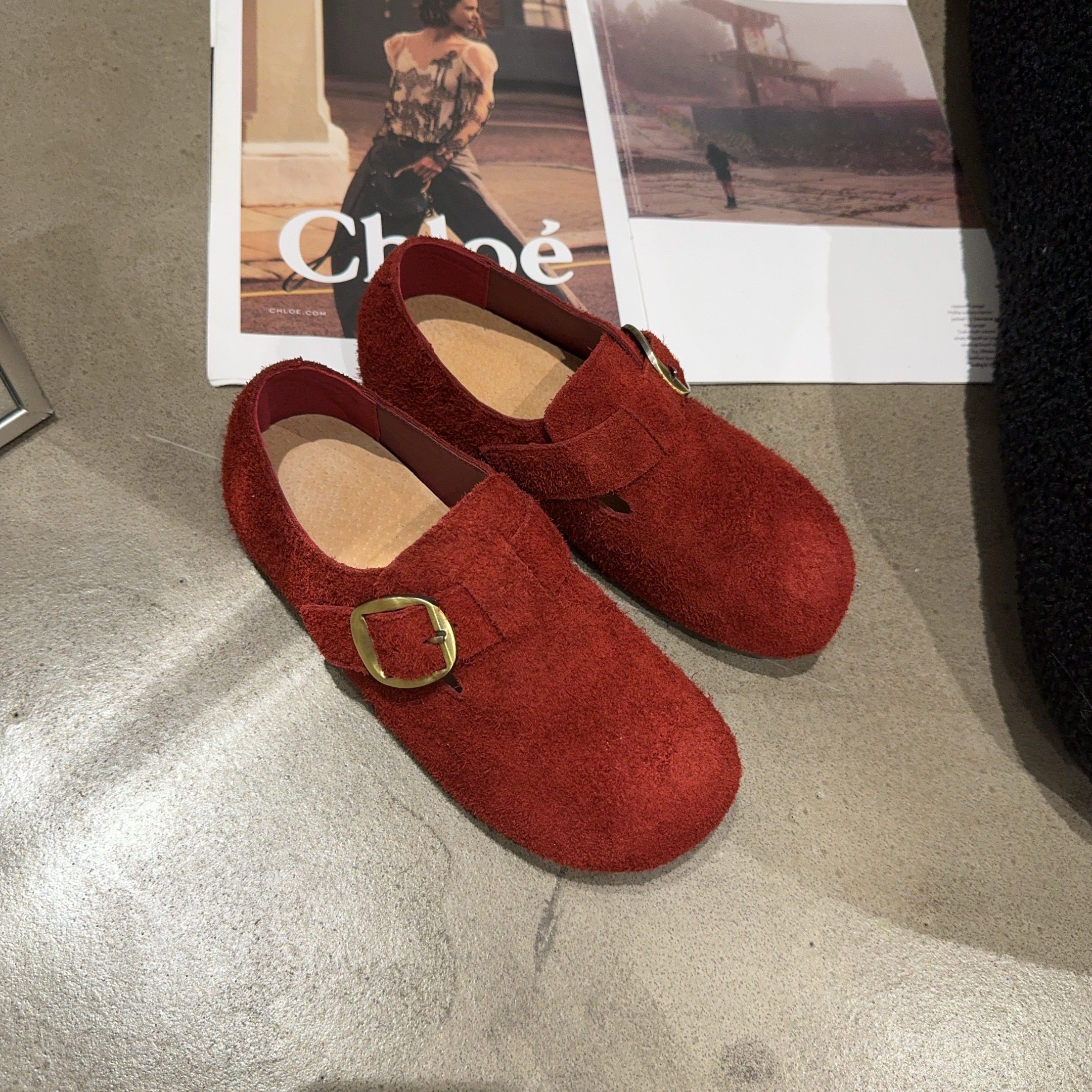 9217-2乐乐家秋季新品女真皮平底魔术贴一字带勃肯鞋软底舒适休闲,淘宝优惠券,粉丝福利购,淘宝优惠卷