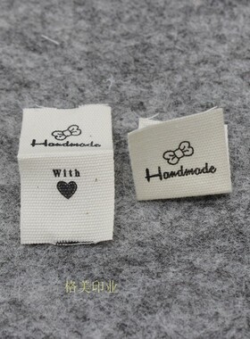 handmade标签纯棉布标DIY布标
