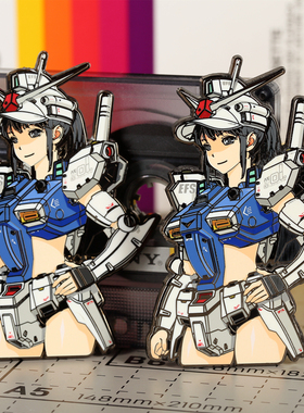 潮设会自制 高达胸针 改RX78女战士EVA徽章gumdam高档别针ins饰品