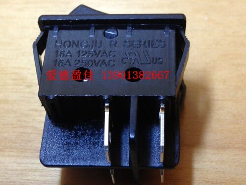 台湾进口宏聚【HONGJU】船型开关R-210-C5N-BB 银触点翘板开关 - 图2