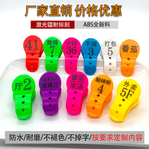 号码牌数字编号夹子麻辣烫饭店号牌餐饮口味叫号上菜传菜牌夹定制 - 图0
