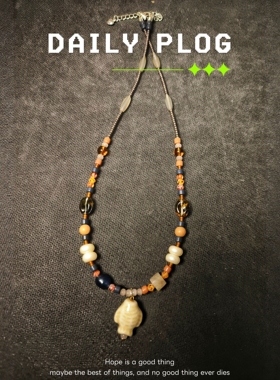 复古风捷克琉璃项链小众女手链锁骨链耳环