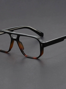 方形黑粗双梁防蓝光护眼太阳镜