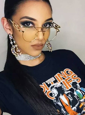 哥特式蒸汽朋克金属潮平面太阳镜