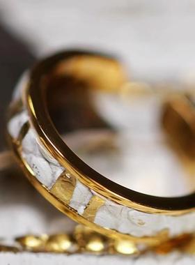 诊疗师手工定制 可换真皮颜色戒指 高级简约指环小众情侣ins风