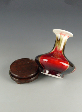 景德镇颜色釉三阳开泰花瓶陶瓷器