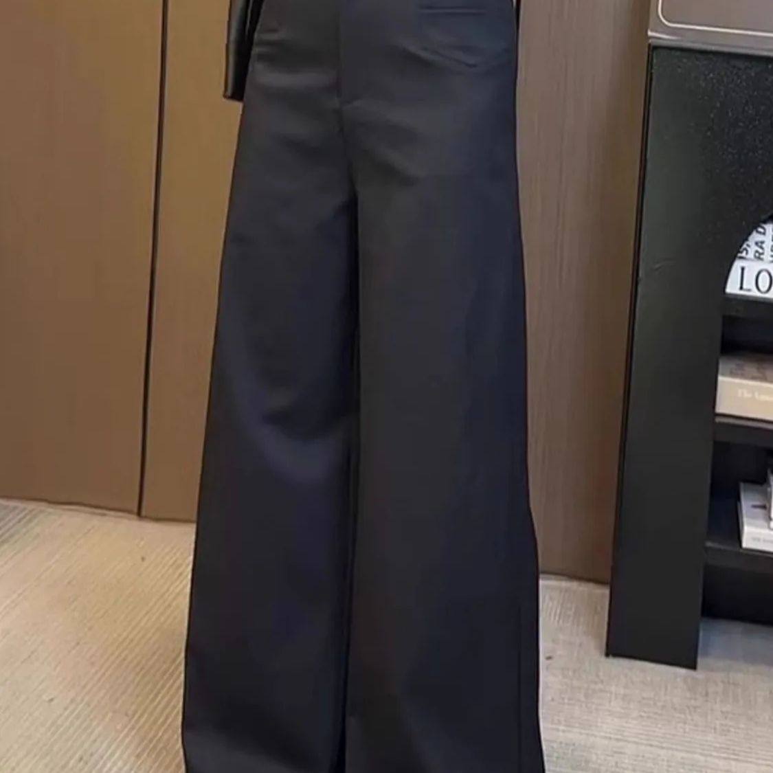 黑色西装阔腿裤女春秋冬新款大码胖mm梨形身材高腰垂感直筒拖地裤,淘宝优惠券,粉丝福利购,淘宝优惠卷