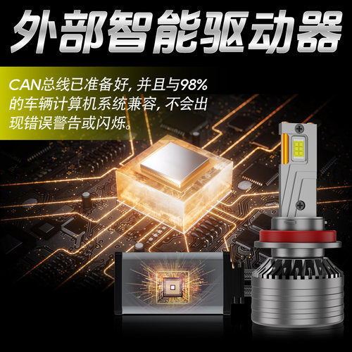 海华特激光LED汽车大灯h4 h7超亮聚光h11 9006 9012 9005白光大灯 - 图3