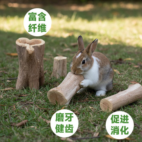 磨牙木瓜墩兔子龙猫荷兰猪零食烘干木瓜树墩磨牙棒鹦鹉鸟磨嘴玩具 - 图2