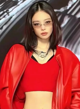 Jennie同款无框墨镜女水银色Y2K辣妹风高级感gm小方框太阳眼镜男