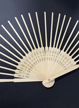 可手工制作 衍纸扇 手工扇 竹子 竹扇骨21CM 25根 可挂流苏半成品