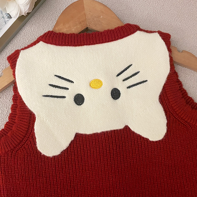 女童针织背心外穿小童坎肩宝宝无袖马夹上衣婴儿毛衣儿童马甲新款,淘宝优惠券,粉丝福利购,淘宝优惠卷