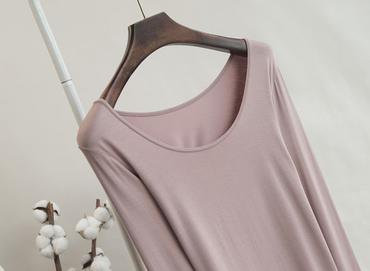 Modal bottoming shirt, long-sleeved T-shirt, women's top, thin bottoming, low-collar thermal underwear, cold-proof autumn clothing, black inner wear
