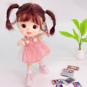 1:12 ການຕົບແຕ່ງເຮືອນ doll DIY ແບບໂທລະສັບມືຖືຂະຫນາດນ້ອຍຕົກແຕ່ງຢາງຢາງ BJD ໂທລະສັບສປປລບໍ່ສາມາດໃຊ້ໄດ້