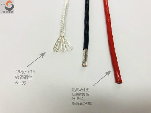 镀银高温线 6.0mm2四氟线, AF250铁氟龙线 6平方 大电流 航空电线 - 图0