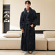 Double-sided thickened winter men's long nightgown robe with velvet