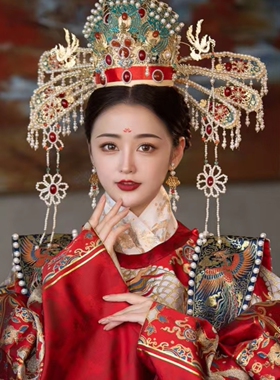 新娘凤冠中式婚礼新郎帽子头饰