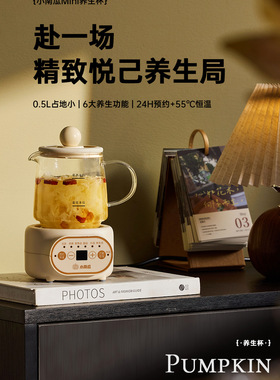 小南瓜养生杯办公室小型全自动加厚玻璃保温迷你多功能煮茶养生壶
