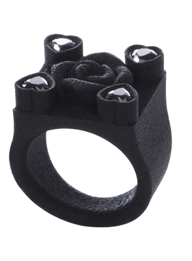 3D打印黑白甜酷风玫瑰戒指很有趣