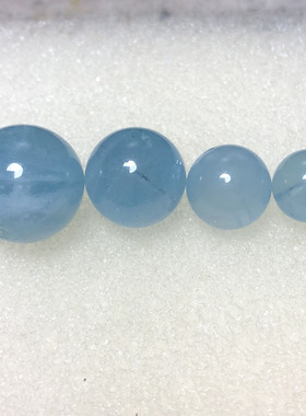 diy纯天然海蓝宝手链散珠