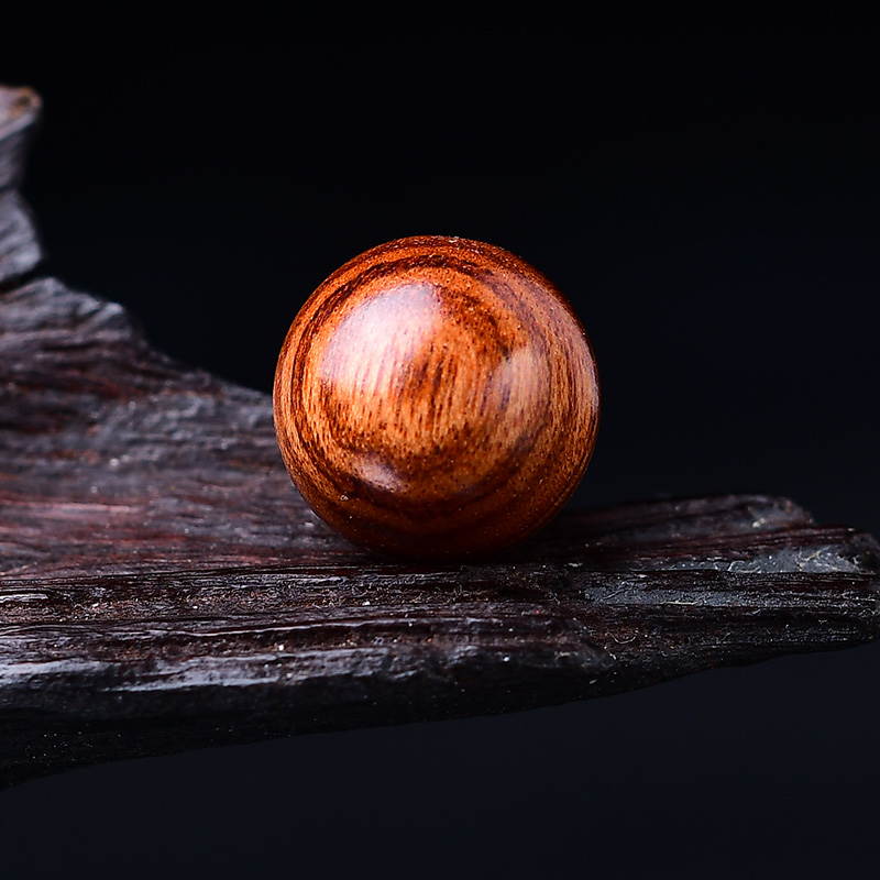 海南黄花梨散珠diy手串配饰木珠子单颗紫油梨老料鬼脸纹文玩实木 - 图2