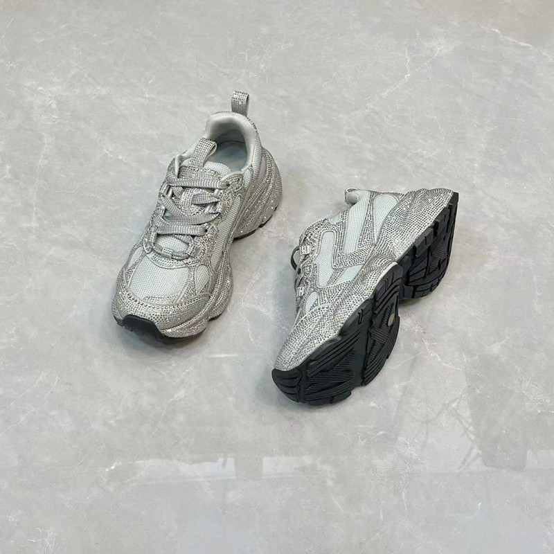 新款轻奢满钻时尚老爹鞋女厚底系带休闲深口单鞋透气网纱舒适百搭,淘宝优惠券,粉丝福利购,淘宝优惠卷