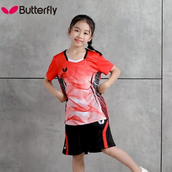 Butterfly table tennis clothes for kids summer new competition training clothes round neck quick-drying breathable ຊຸດກິລາສາມາດປັບແຕ່ງໄດ້