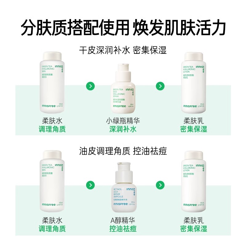 innisfree /悦诗风吟绿茶籽水乳 innisfree面部护理套装