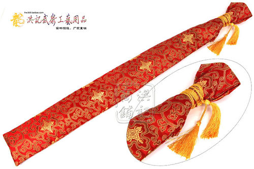 套红色高档丝绸锦袋武术太极袋竹木防护布袋子特价 - 图2