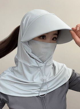 夏季户外骑行护颈面罩遮阳帽女