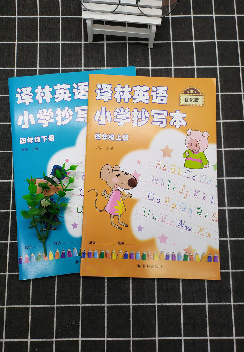 现货2本译林英语小学抄写本四年级上册下册4年级上4a+下4b苏教版江苏版译林出版社英文字母单词默写本练习练字练字帖描红本升级优