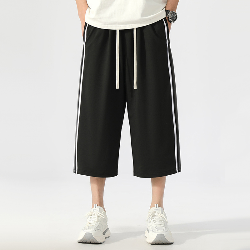 2025夏季新款大码男装七分裤胖子宽松运动短裤加肥加大号肥佬中裤