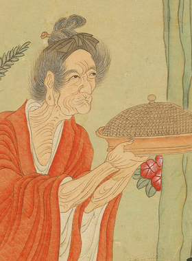 丁云鹏玉川煮茶图新中式客厅茶室框道家墙壁挂画实木画