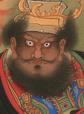 郭鹏 天帝像新中式客厅茶室框道家墙壁挂画实木画