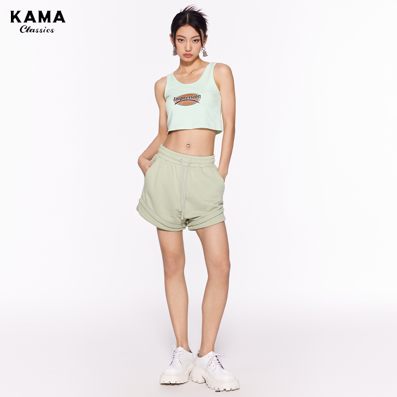 【拍2件】卡玛2023夏新款美式复古运动短裤
