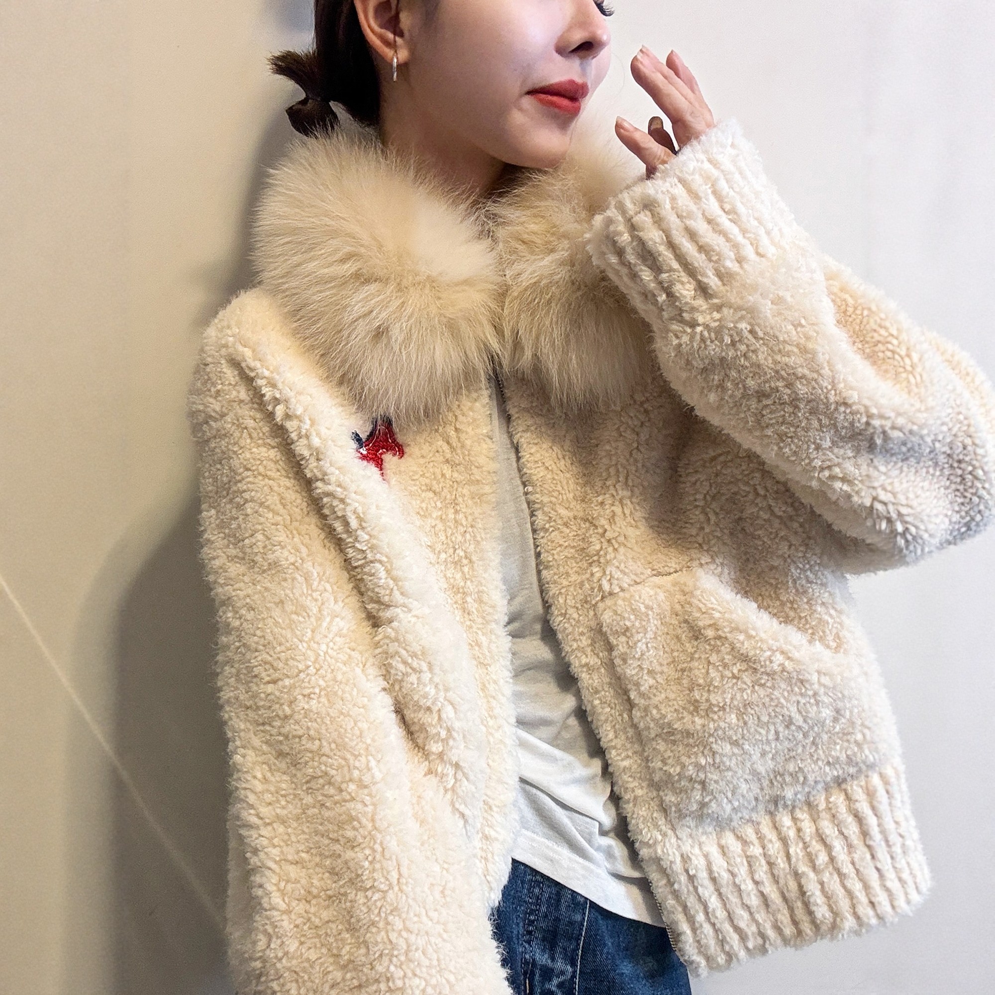 小马刺绣狐狸毛领羊羔毛皮草外套女欧洲站2025冬装新款欧货女装潮,淘宝优惠券,粉丝福利购,淘宝优惠卷