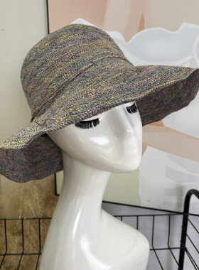 轻奢 进口天然植物纤维F麻剑麻手工编织渔夫帽遮阳防晒女士盆帽