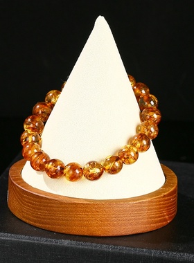 天然琥珀手链时尚女式花珀手链精美琥珀手饰独特个性气质手饰礼物