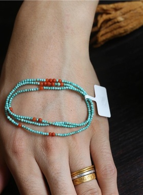 天然高瓷绿松石手链女新中式